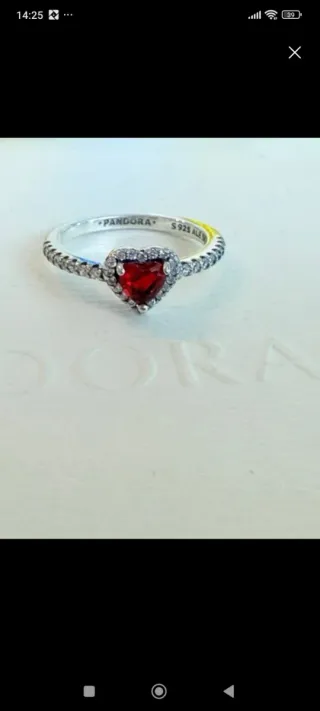 Anillo Pandora Corazón Rojo+regalo