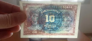 2 Billetes 10 Pesetas 1935 Serie B