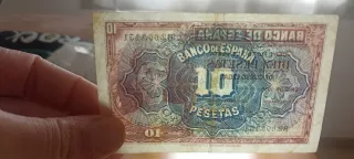 2 Billetes 10 Pesetas 1935 Serie B