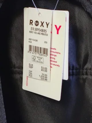 Mochila Roxy Negra con Flores Blancas