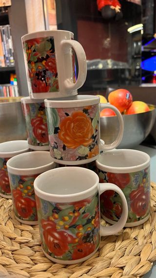 Set 9 Tazze The/Cappuccino Floreale