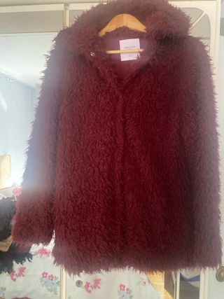 Abrigo peludo rojo Green Coast Talla M