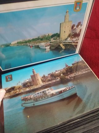 55 POSTALES ANTIGUAS de SEVILLA y ÁLBUM