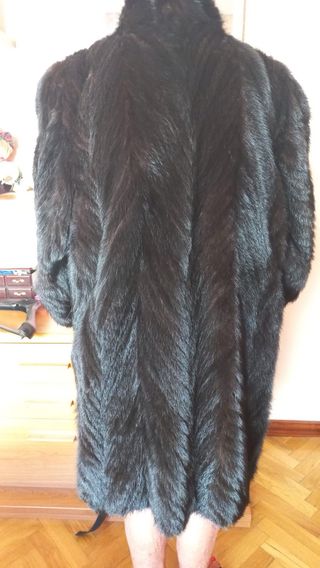 Abrigo Piel Canadá negro auténtico