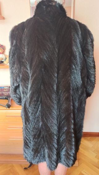 Abrigo Piel Canadá negro auténtico