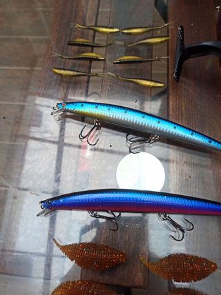 Lote de pesca: carrete y señuelos