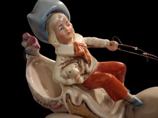 Porcellana Gräfenthal "Ragazzo con carrozza"