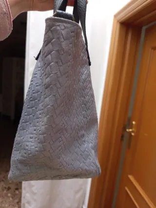 Bolso de mano mujer gris y negro