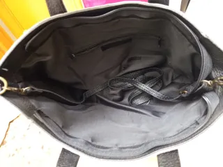 Bolso de mano mujer gris y negro