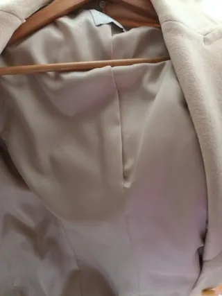 Abrigo largo mujer beige