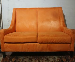 Divano 2 posti in velluto arancione