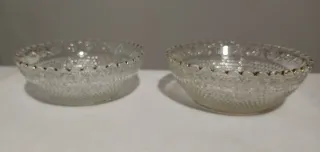 Set 2 ciotole vintage con bordo dorato