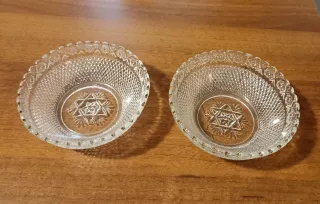 Set 2 ciotole vintage con bordo dorato