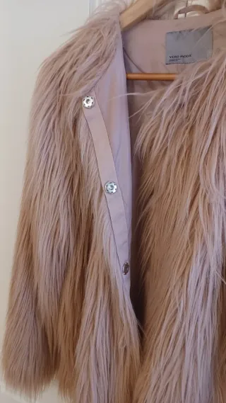 Chaquetón pelo sintético Vero Moda rosa Talla M