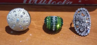 Lote 3 Anillos Ajustables Brillantes