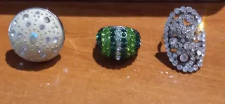 Lote 3 Anillos Ajustables Brillantes