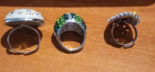 Lote 3 Anillos Ajustables Brillantes