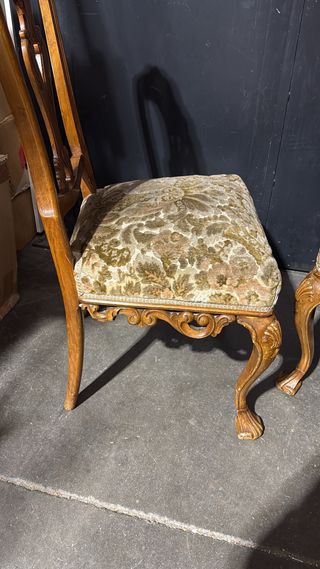 Juego de 2 Sillas Rococo Vintage Madera y Tela