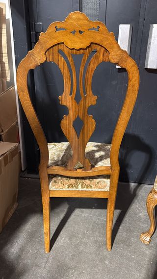 Juego de 2 Sillas Rococo Vintage Madera y Tela