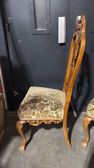 Juego de 2 Sillas Rococo Vintage Madera y Tela