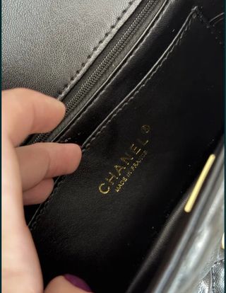 Bolso Chanel Clásico Negro Dorado Vintage