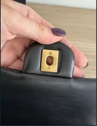 Bolso Chanel Clásico Negro Dorado Vintage