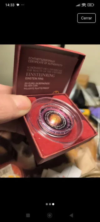 Moneda Einstein Ring 20€ Plata Proof