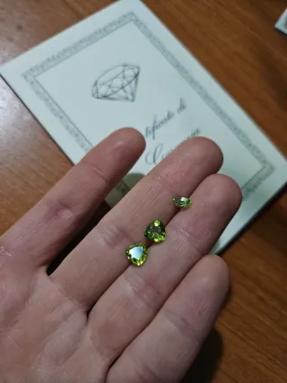 Coppia di gemme Peridoto verdi