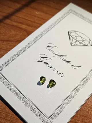 Coppia di gemme Peridoto verdi
