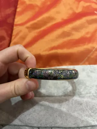 Bracciale rigido vintage cloisonné smaltato