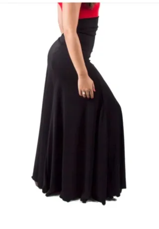 Falda Flamenca Negra Talla Única. Doble cintura