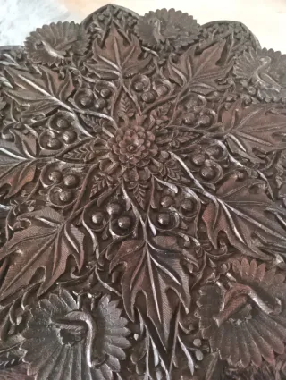 Mesita té madera tallada turca