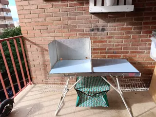 Mesa plegable camping metal y cristal