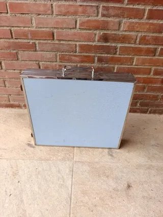 Mesa plegable camping metal y cristal