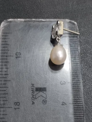 Pendientes Plata Perlas cultivadas y Circonita