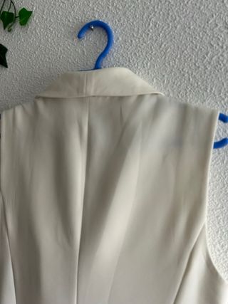 Vestido Chaleco Traje Blanco Stradivarius Talla S