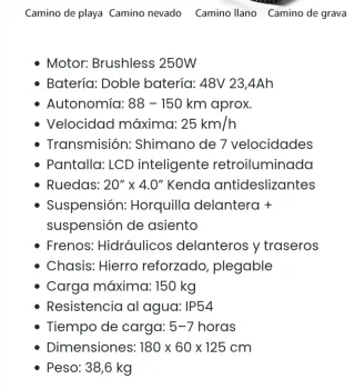 Bicicleta eléctrica Koolux Bks6 pro Fat15km de uso
