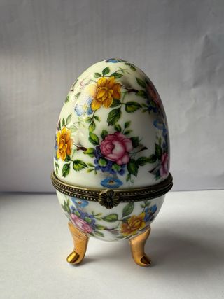 Huevo Joyero Limoges Pintado a Mano