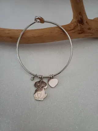 Bracciale con ciondolo cane e cuore