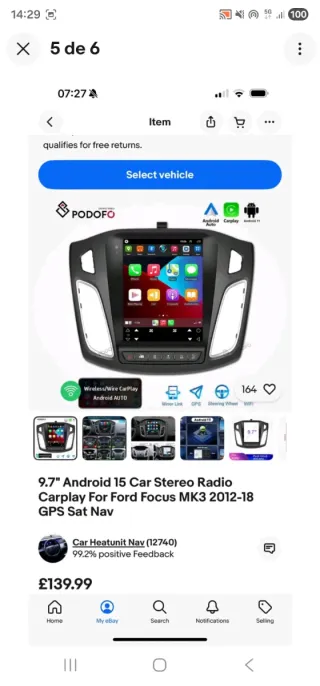 Radio Pantalla Ford Focus MK3 CarPlay 2012 a 2018