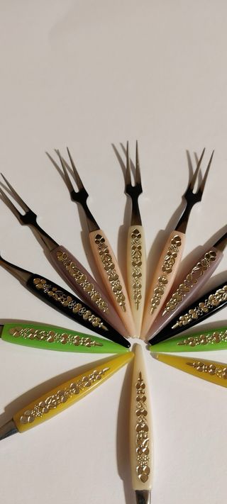 12 mini forchette vintage per aperitivo