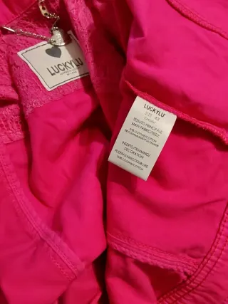 Giacca jeans fucsia crop Luckylu