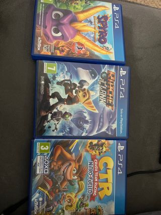 Pack 3 Juegos PS4: Spyro, Ratchet & Clank, CTR