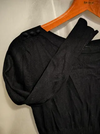 Vestito medio/corto lana e cashmere nero