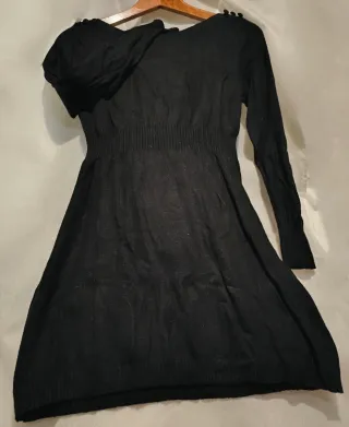 Vestito medio/corto lana e cashmere nero