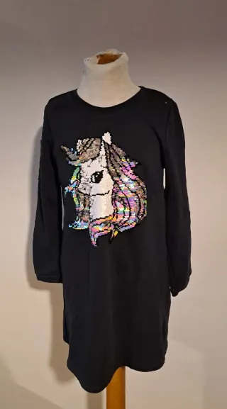 Abito felpa H&M unicorno paillettes 6/8 anni