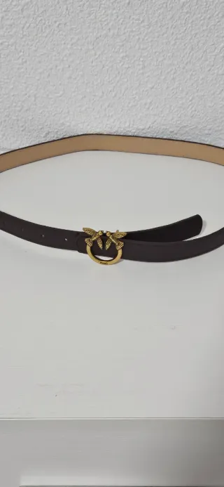 Cinturón Pinko Marrón y Dorado 105 cm