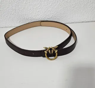 Cinturón Pinko Marrón y Dorado 105 cm