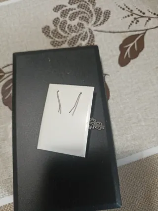 Pendientes mujer plata y pedrería roja