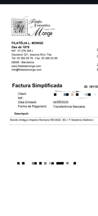 Balbino Sestercio Muy Raro